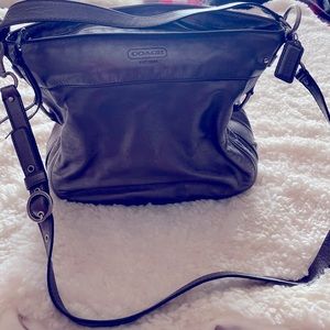 Coach silver leather handbag